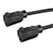 Monoprice Molded Y-Splice Extension Cord Adapter, 16 AWG, Indoor, 16/3, 1 Outlets, 5-15R, Black, 5-15P 35140 - alternate 8